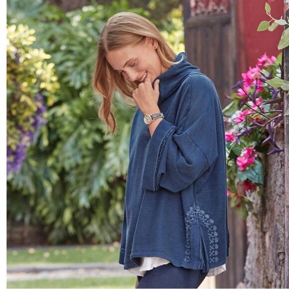 Sundance indigo days sweater xs NWT thick Lagenlook embroidered - Picture 3 of 10